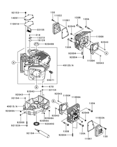 Kawasaki Fr730v-As05 Cylinder And Crankcase Diagram and Parts List for Z-FORCES60 (17AI5GHD-17AI5GHD010)(2012) Cub Cadet Lawn Tractor